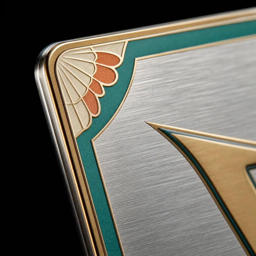 Metallic gold Rabona VIP card on silk fabric